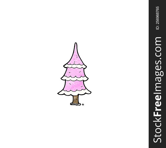 cartoon pink christmas tree