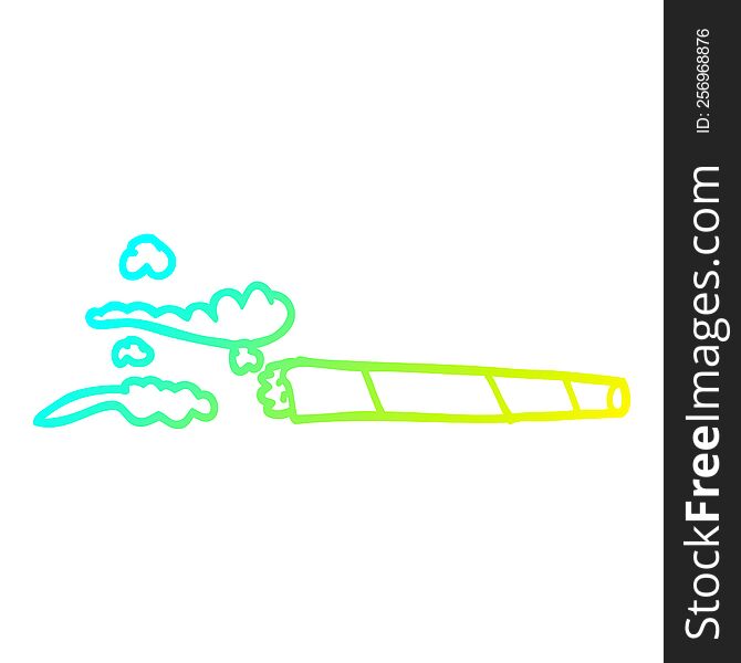cold gradient line drawing of a cartoon lit joint