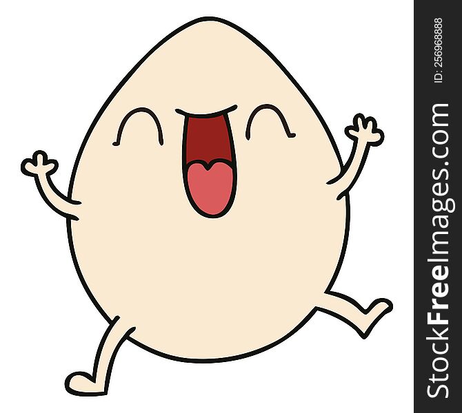 Quirky Hand Drawn Cartoon Egg