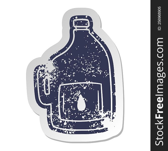 Distressed Old Sticker Of A Large Drinking Bottle