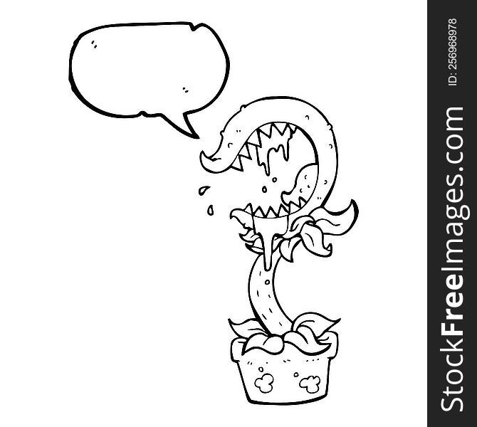 speech bubble cartoon carnivorous plant