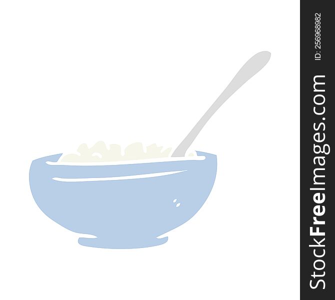 flat color style cartoon bowl of rice