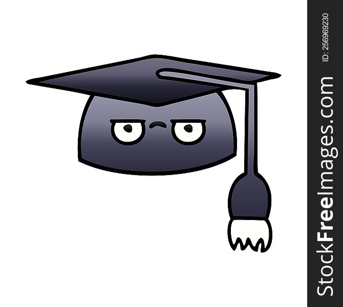 Gradient Shaded Cartoon Graduation Hat