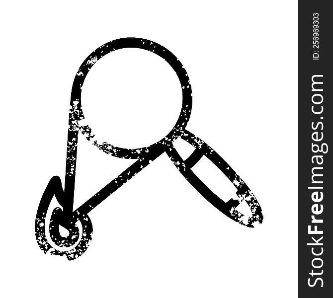 Magnifying Glass Burning Distressed Icon