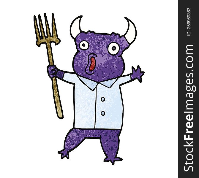 Cartoon Doodle Demon Monster