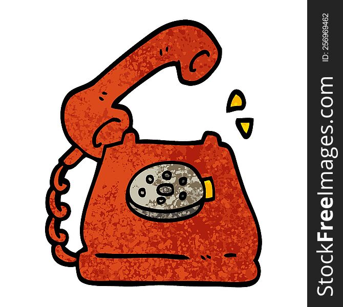 grunge textured illustration cartoon telephone ringing