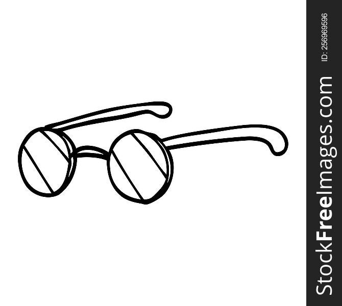 line drawing cartoon round spectacles