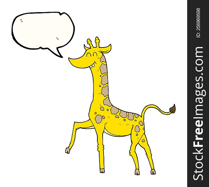 Speech Bubble Cartoon Giraffe
