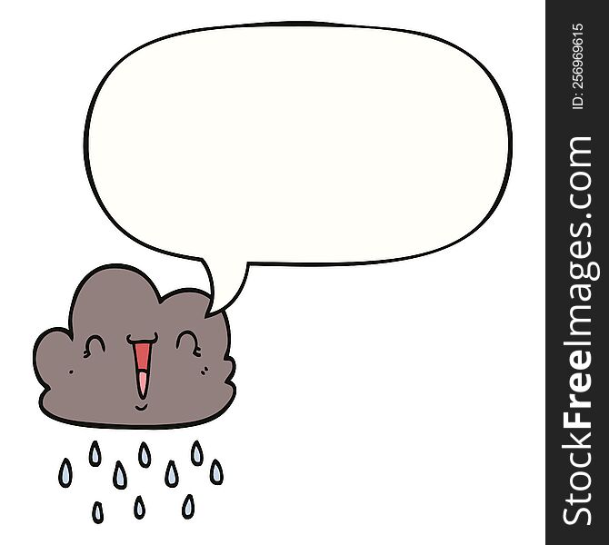 Cartoon Storm Cloud And Speech Bubble