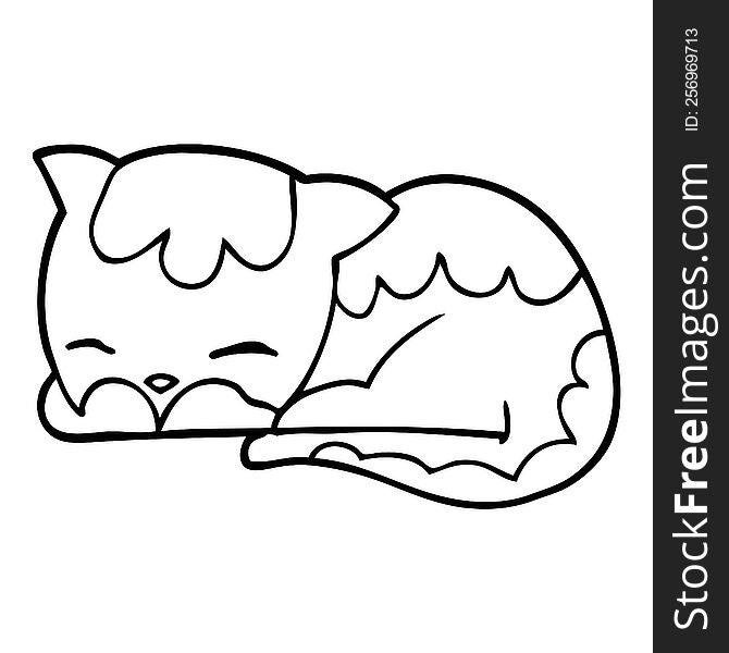 cartoon cat sleeping