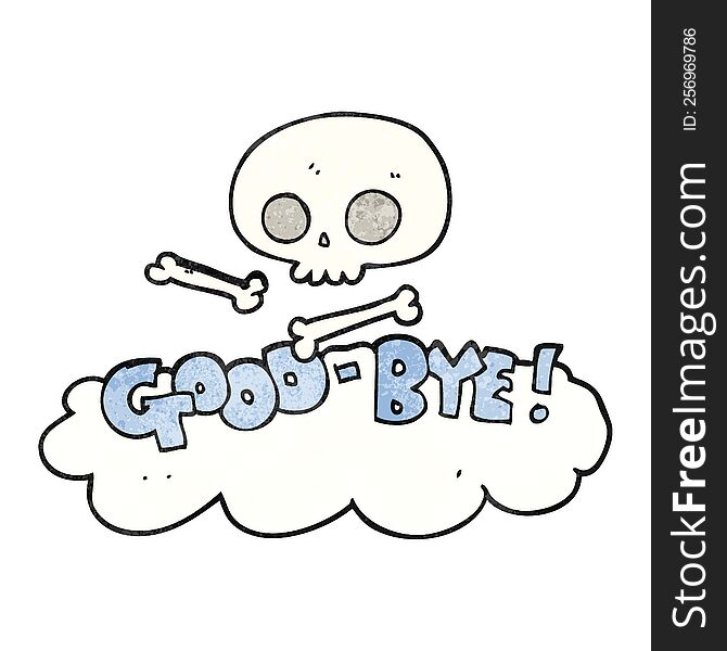 textured cartoon good-bye symbol