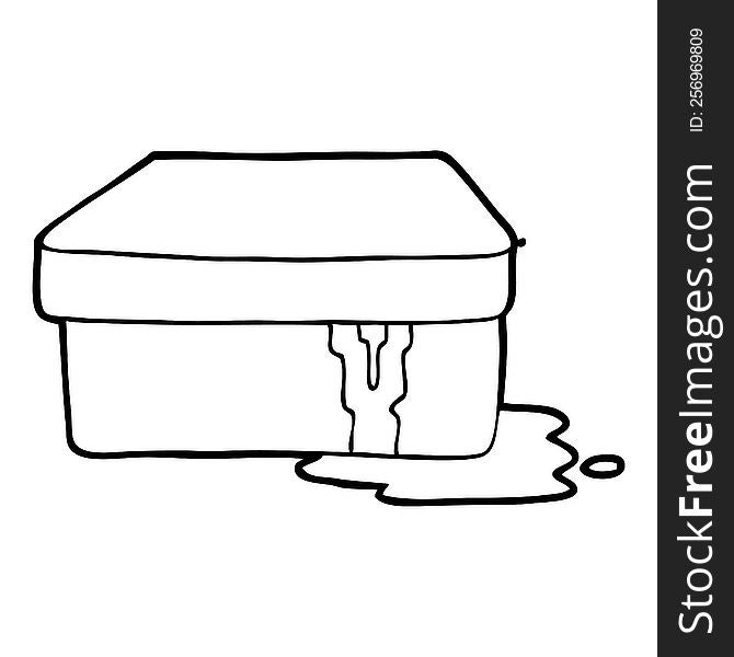 cartoon box with slime. cartoon box with slime