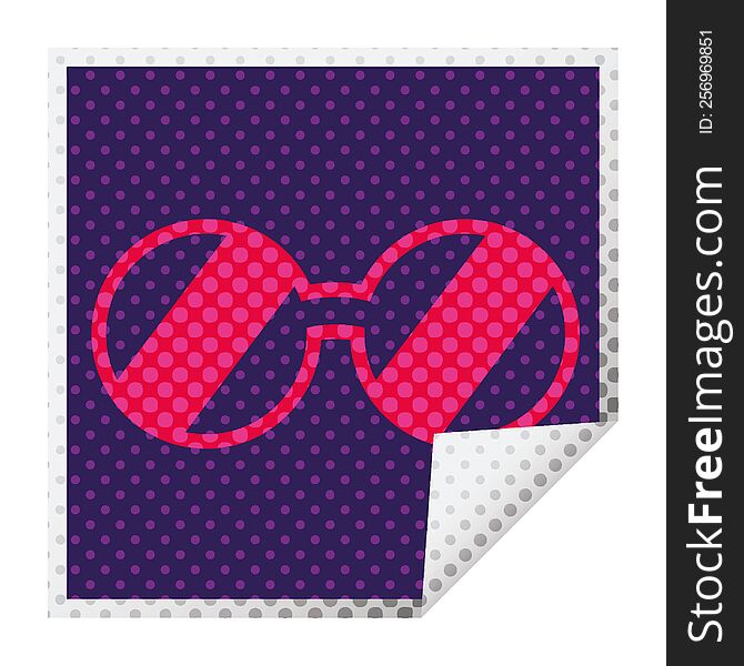 spectacles graphic vector illustration square peeling sticker. spectacles graphic vector illustration square peeling sticker