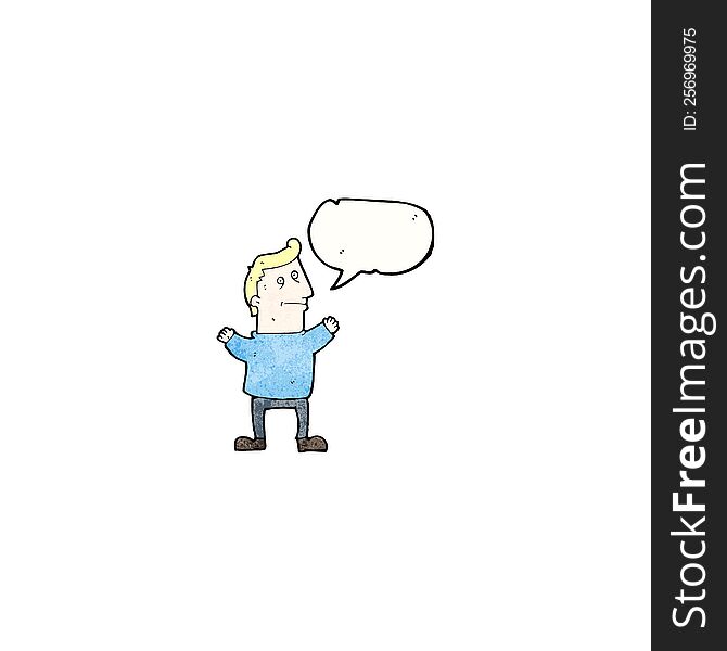 Cartoon Man With Speech Bubble