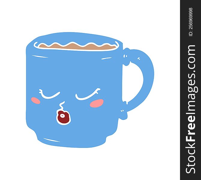 Flat Color Style Cartoon Coffee Mug