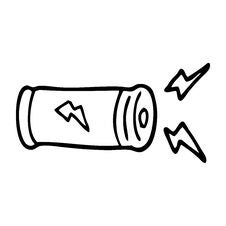 Line Drawing Cartoon Electric Battery Stock Photography
