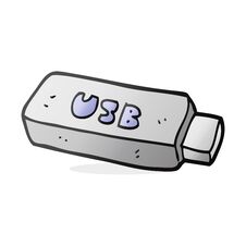 Cartoon USB Stick Royalty Free Stock Photo