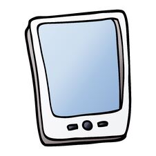 Cartoon Doodle Touch Screen Mobile Stock Image