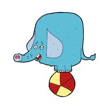 Cartoon Circus Elephant Stock Image