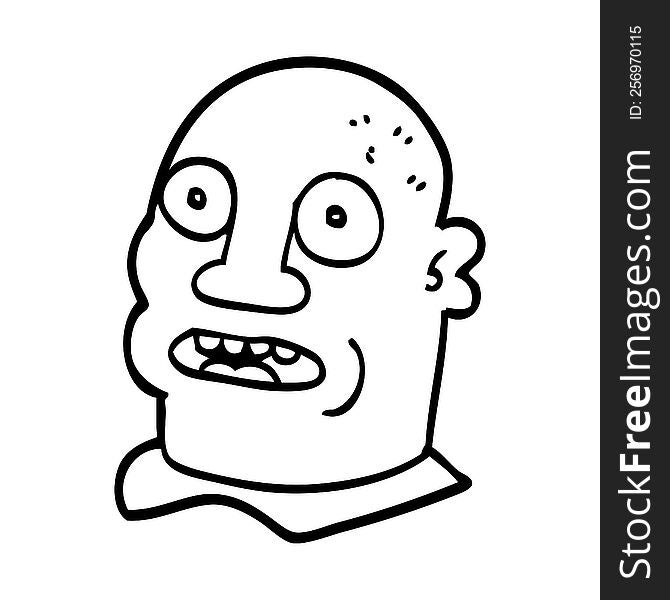 Line Drawing Cartoon Of A Head Of A Man