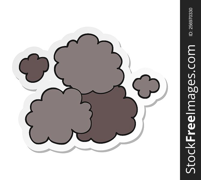 sticker of a cartoon smoke cloud