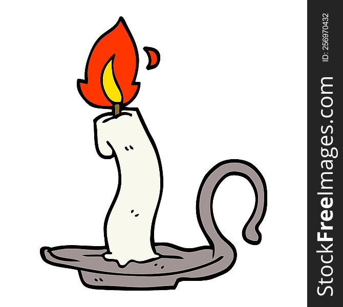 Cartoon Doodle Burning Candle