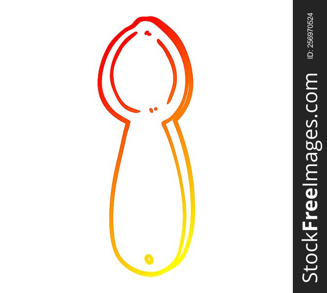 Warm Gradient Line Drawing Cartoon Spoon