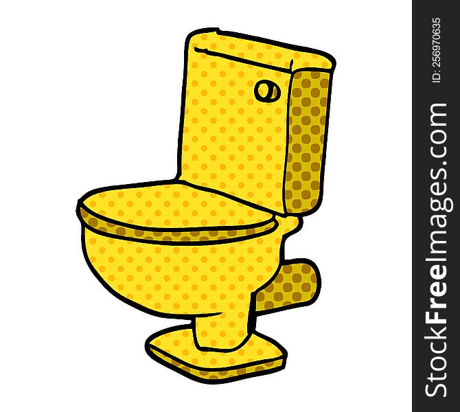 cartoon doodle golden toilet