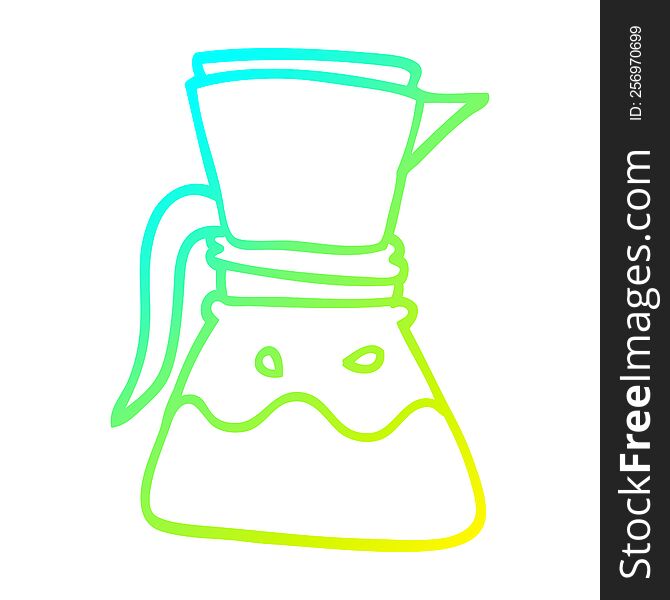 Cold Gradient Line Drawing Cartoon Filter Coffee