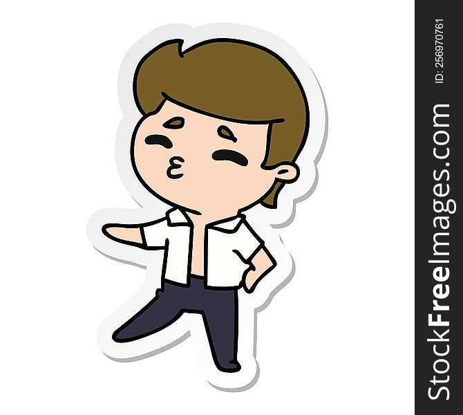 Sticker Cartoon Kawaii 1950 Cute Boy