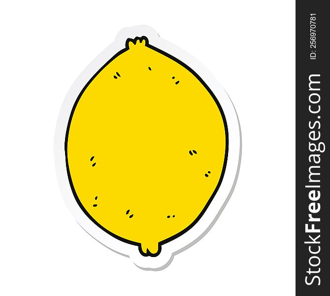 Sticker Of A Cartoon Lemon