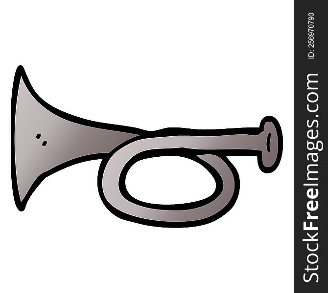 cartoon doodle metal trumpet