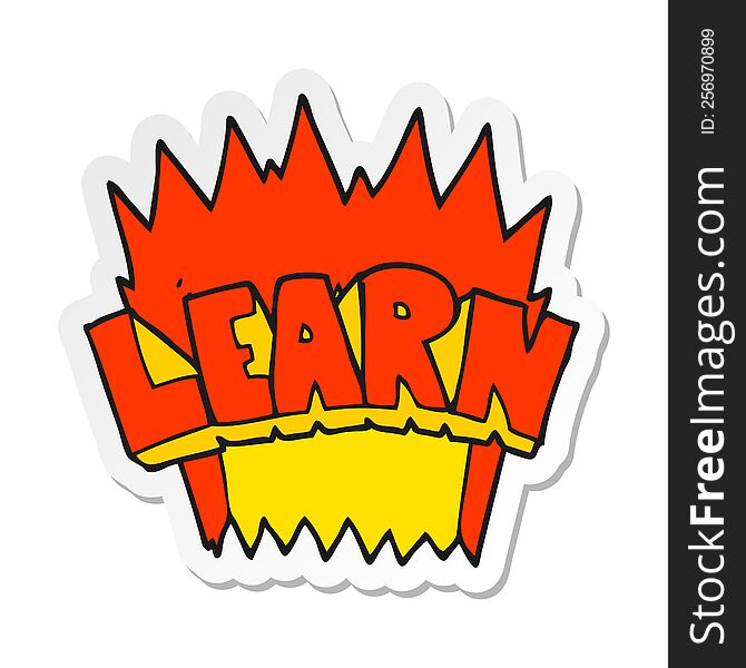 sticker of a cartoon learn symbol