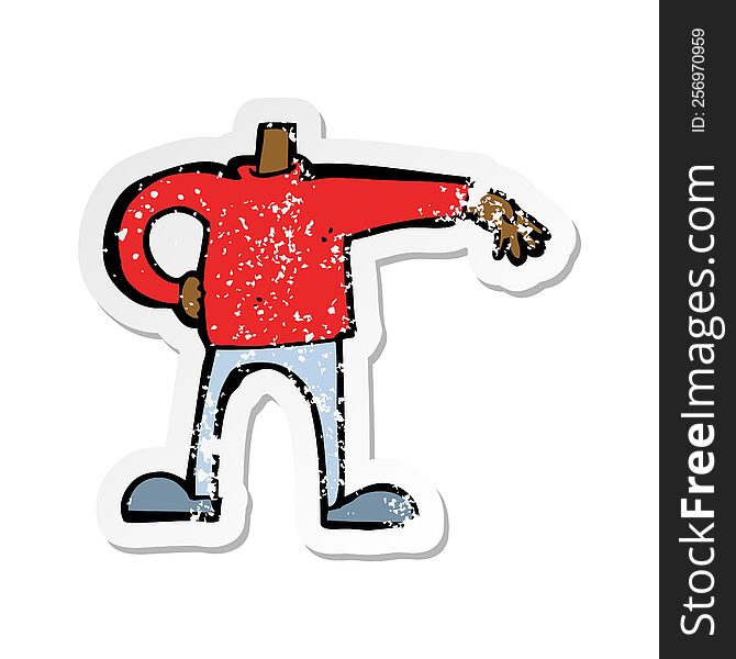 Retro Distressed Sticker Of A Cartoon Male Boy Making Gesture