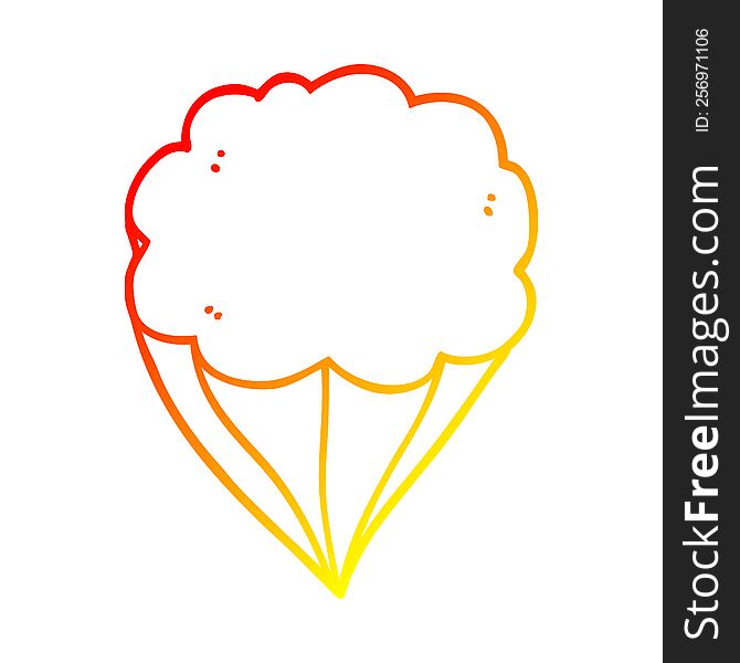 Warm Gradient Line Drawing Cartoon Cloud Symbol