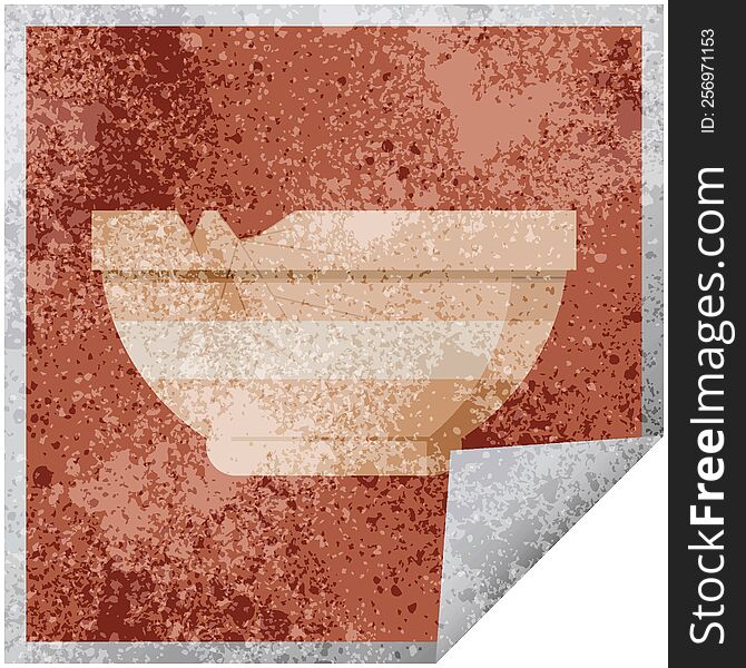 Cracked Bowl Graphic Square Sticker