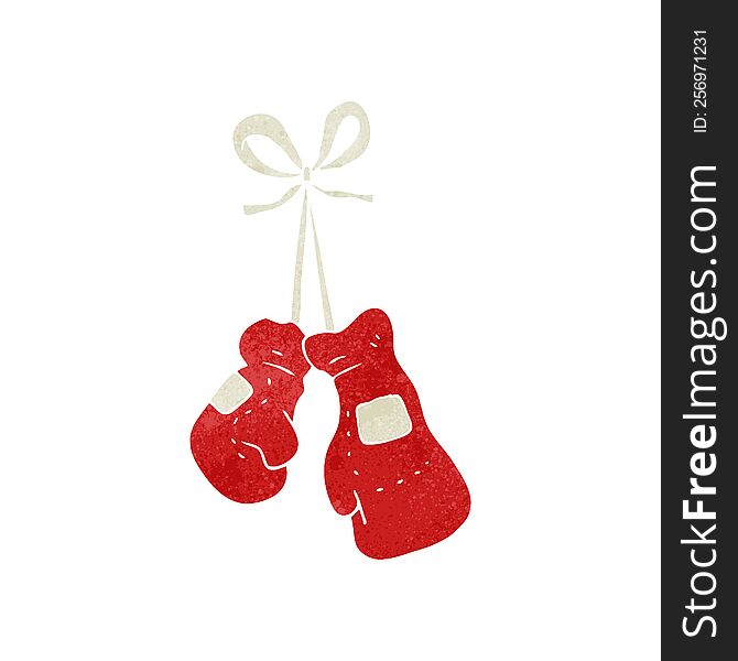 freehand retro cartoon boxing gloves