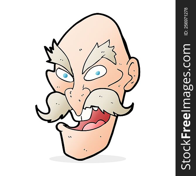 cartoon evil old man face