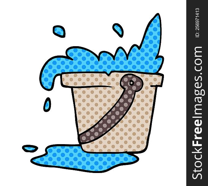 Cartoon Doodle Bucket Of Water