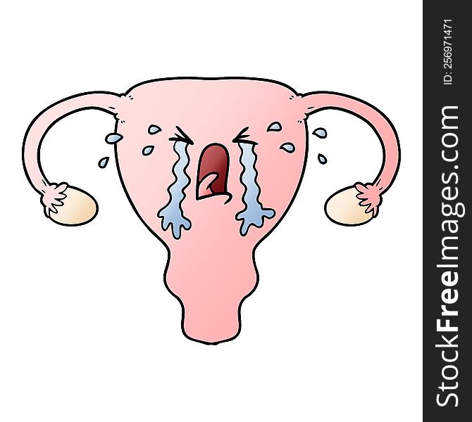 cartoon uterus crying. cartoon uterus crying