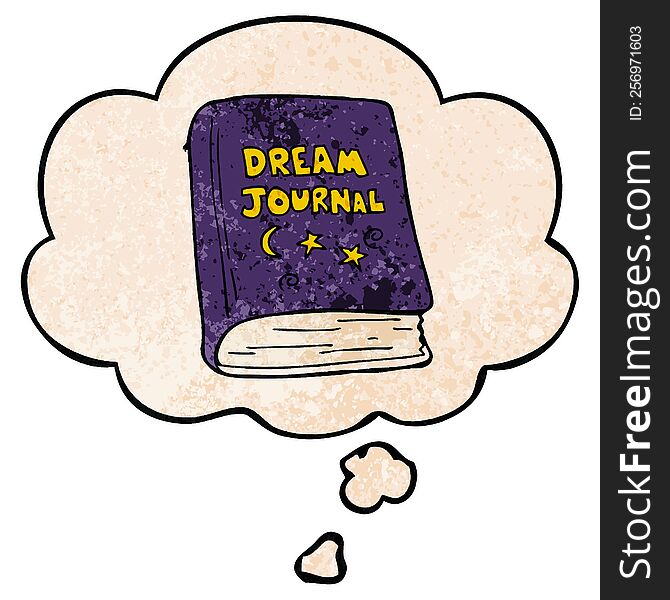 Cartoon Dream Journal And Thought Bubble In Grunge Texture Pattern Style