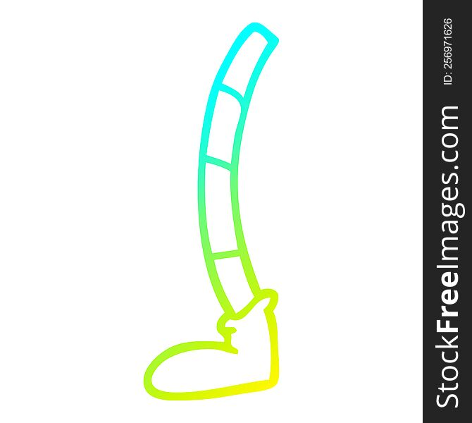 Cold Gradient Line Drawing Cartoon Retro Leg