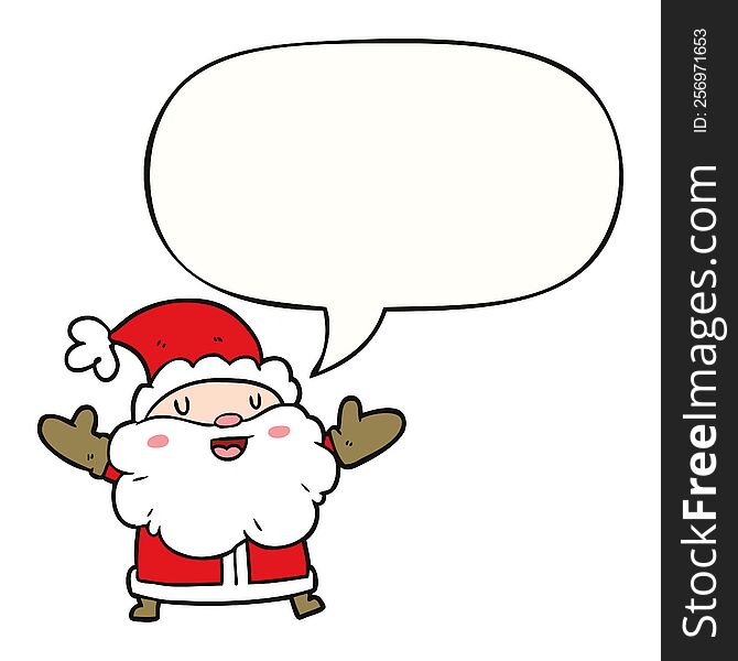 Cartoon Santa Claus And Speech Bubble