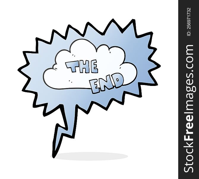 Speech Bubble Cartoon The End Symbol