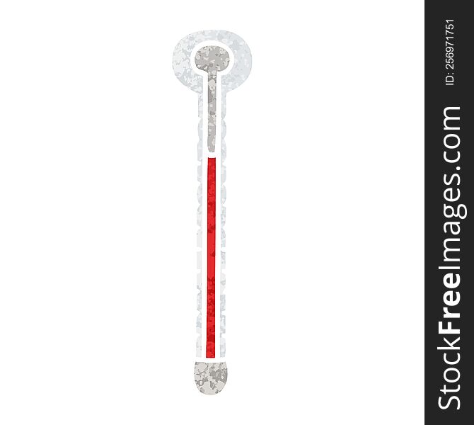 Quirky Retro Illustration Style Cartoon Thermometer