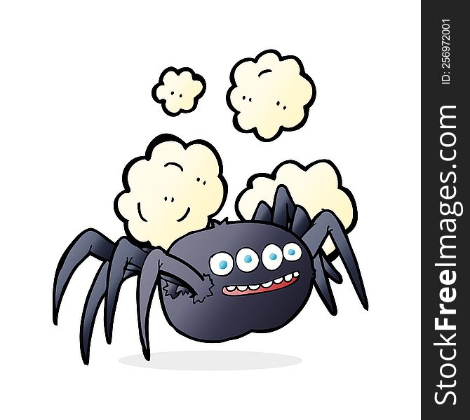 cartoon spooky halloween spider. cartoon spooky halloween spider