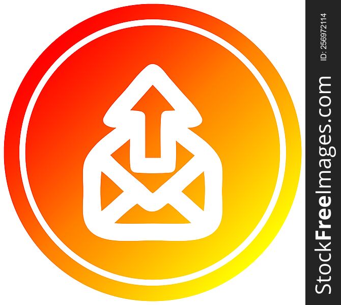 send email circular icon with warm gradient finish. send email circular icon with warm gradient finish