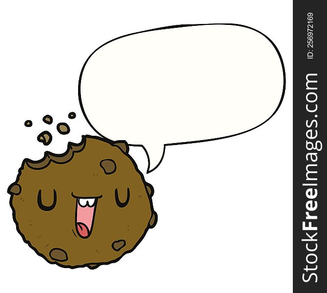 cartoon cookie with speech bubble. cartoon cookie with speech bubble