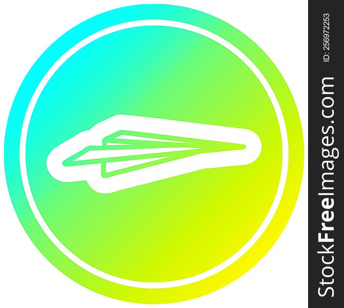 paper plane circular icon with cool gradient finish. paper plane circular icon with cool gradient finish