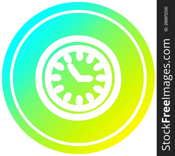 wall clock circular icon with cool gradient finish. wall clock circular icon with cool gradient finish